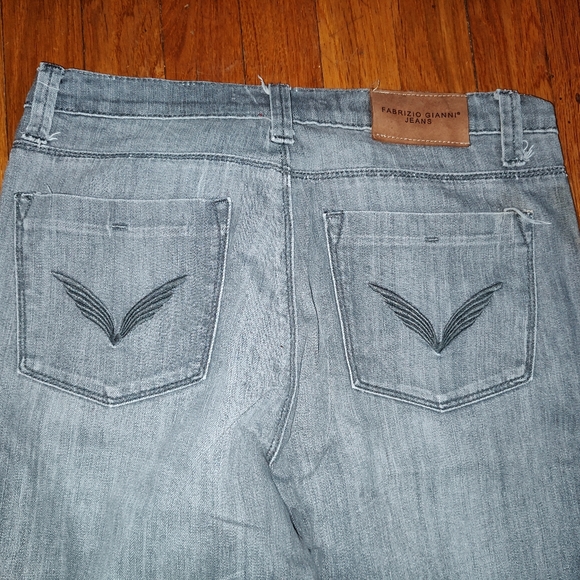 Women's Fabrizio Gianni gray embroidered jeans size 8 - Picture 4 of 5